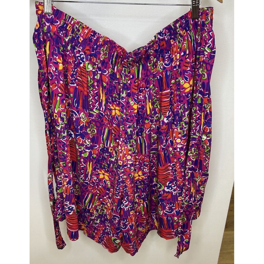 Maggie Lawrence Shorts Women Size 22/24 100%‎ Rayon Multicolor